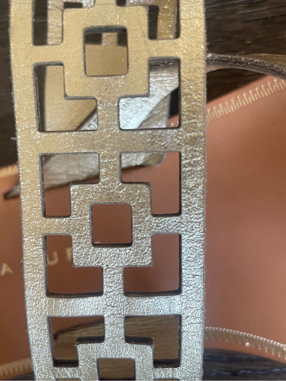 Trina Turk Gold Metallic Brentwood Sandals, size 8 1/2 - Picture 7 of 8